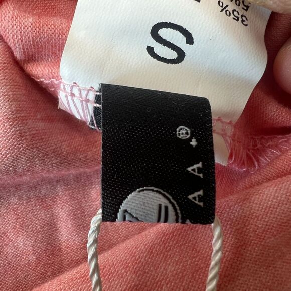 NWT LUYAA Pink Salmon Short Sleeve Blouse 5 Button Sz Small - Picture 8 of 8